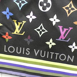 Louis Vuitton-Louis Vuitton Carre Monogram Multicolor Scarf-Black,Multiple colors
