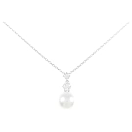 Mikimoto-Mikimoto 18K White Gold Diamond Pendant Necklace-Other