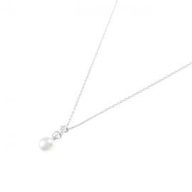 Mikimoto-Mikimoto 18K White Gold Diamond Pendant Necklace-Other