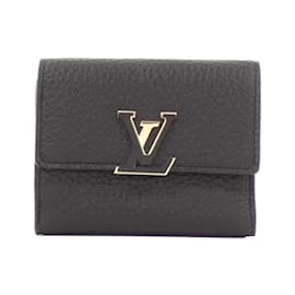 Louis Vuitton-Louis Vuitton Taurillon Portefeuille Capucines Compact Wallet-Black,Pink