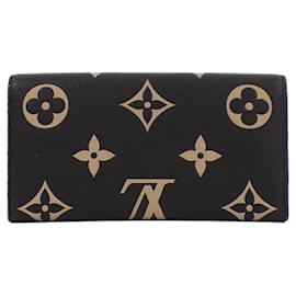 Louis Vuitton-Louis Vuitton Bicolor Monogram Empreinte Portefeuille Sarah M80496 Wallet-Black,Beige