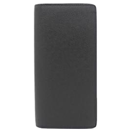 Louis Vuitton-Louis Vuitton Taiga Portefeuille Brazza M30501 Wallet-Black