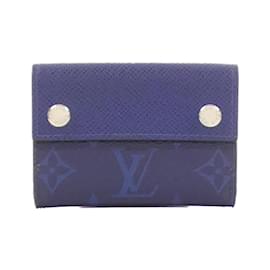 Louis Vuitton-Louis Vuitton Taiga Lama Discovery Compact Wallet-Blue