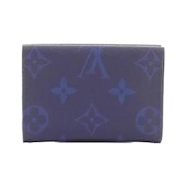 Louis Vuitton-Louis Vuitton Taiga Lama Discovery Compact Wallet-Blue