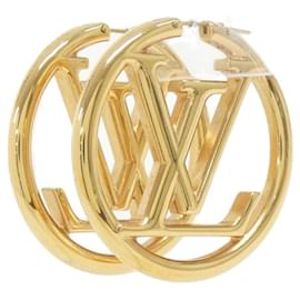 Louis Vuitton-Louis Vuitton Boucle de Reuil Hoop Louise M64288 Earrings-Golden