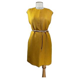 Giacca Max Mara Studio Cera Gialla in Lino e Viscosa Giallo