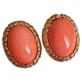 Carven-Carven earrings vintage & new-Golden,Coral,Gold hardware