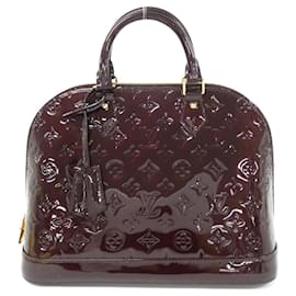 Louis Vuitton-Louis Vuitton Vernis Alma PM Handbag-Dark red