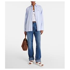 Prada-leather sandals with logo-White