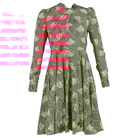 Valentino Garavani-Valentino Garavani Printed Crepe De Chine Dress In Pink Silk-Other