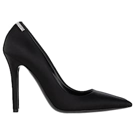 Tom Ford-Pompes en satin noir ornées de cristaux Tom Ford 105 mm-Noir
