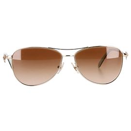 Lunettes de soleil aviateur Bow de Tiffany & Co. en métal doré Doré