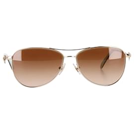 Tiffany & Co-Tiffany & Co. Bow Aviator Sunglasses in Gold Metal-Golden