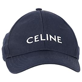 Céline-Celine Baseball Cap in Navy Blue Cotton-Blue,Navy blue