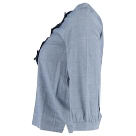 Apc-A.P.C. Cleo Blouse in Blue Cotton-Blue,Light blue