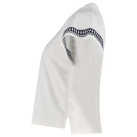 Autre Marque-Weekend Max Mara Cerchio Embroidered T-shirt in White Cotton-White,Cream