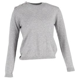 Pull en cachemire gris orné de cristaux Ganni Gris