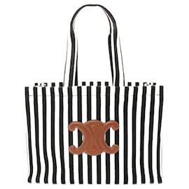Céline-Celine Canvas Leather Large Cabas Thais Tote Bag 196762GBS38AW-Black