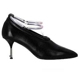 Jil Sander-Jil Sander Ankle Strap Pumps in Black Leather-Black