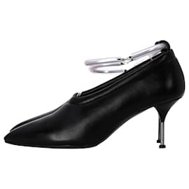Jil Sander-Jil Sander Ankle Strap Pumps in Black Leather-Black