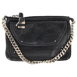 Chloé- Chloé Mini Paddington Chain Shoulder Bag in Black  Leather-Black