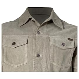 Tom Ford-Veste boutonnée Tom Ford en velours côtelé beige-Beige