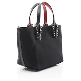 Christian Louboutin-Christian Louboutin Canvas Leather CABATA Graffiti 2way Tote Bag 1255259BK01-Black