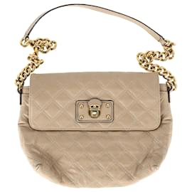 Marc Jacobs-Marc Jacobs Quilted Shoulder Bag in Beige Leather-Beige