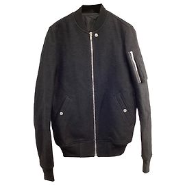 Rick Owens Porterville Bomber Jacket in Black Wool Black