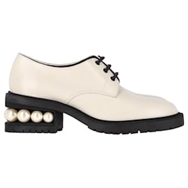 Nicholas Kirkwood-Nicholas Kirkwood Casati Derbys in White Leather-White,Cream