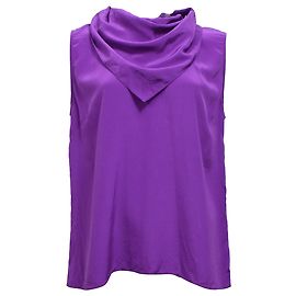 Blouse à col montant Sandro en soie violette Violet