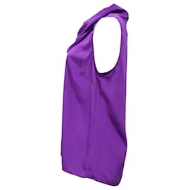 Sandro-Sandro Cowl Neck Blouse in Purple Silk-Purple