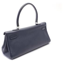 Hermès-Hermes Taurillon Clemence Shoulder Kelly Shoulder Bag 179S Stamp M (2009)-Blue