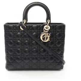 Christian Dior-Dior Leather Lady Dior 2way Bag 17-BO-0112-Black