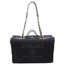 Chanel-Chanel Canvas Leather Deauville Shoulder Bag AS4166-Blue