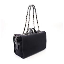 Chanel-Chanel Canvas Leather Deauville Shoulder Bag AS4166-Blue