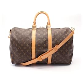 Louis Vuitton-Louis Vuitton Monogram Keepall Bandouliere Boston Bag M41418-Brown