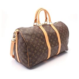 Louis Vuitton-Louis Vuitton Monogram Keepall Bandouliere Boston Bag M41418-Brown