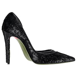 Christian Louboutin-Christian Louboutin Iriza 100 Papillon Pumps in Black Velvet -Black