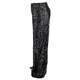 Tom Ford-Tom Ford Sequinned Wide-leg Trousers In Black Polyester-Black