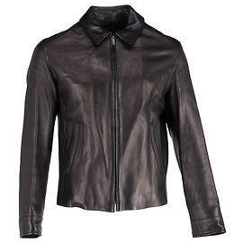 Giacca Harrington Gucci in pelle nera Nero