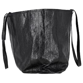 Balenciaga-Balenciaga Large Barbes East West Tote Bag in Black Lamb Leather-Black