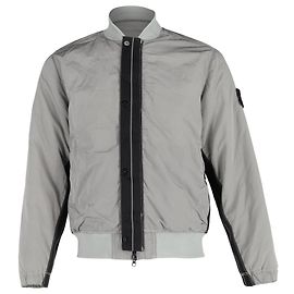 Stone Island Bomberjacke mit Kompassabzeichen aus grauem Polyamid Grau
