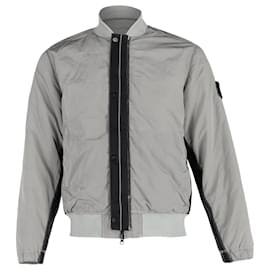 Stone Island- Stone Island Compass Badge Bomber Jacket in Grey Polyamide-Grey