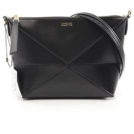 Loewe Leder Puzzle Fold 2way Clutch Bag C510PT1X011100 Schwarz
