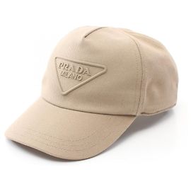 Gorra de béisbol de algodón Prada 2HC1792FMBF0241L Castaño Beige