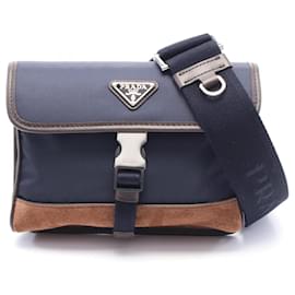 Prada-Sac à bandoulière Prada Re Nylon Tessuto+Saffiano 2ZH108384F0C1B-Bleu