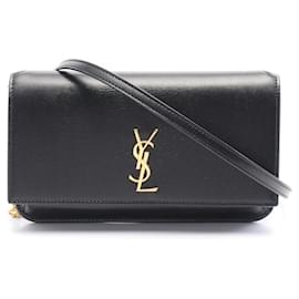 Yves Saint Laurent-Saint Laurent Monogram Leather Monogram Phone Shoulder Bag Shoulder Bag 6350950U40J1000-Black