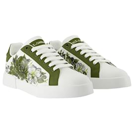 Dolce & Gabbana-Port.light Strobel Sneakers - Dolce&Gabbana - Leather - White-White