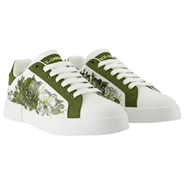 Dolce & Gabbana-Port.light Strobel Sneakers - Dolce&Gabbana - Cuir - Blanc-Blanc